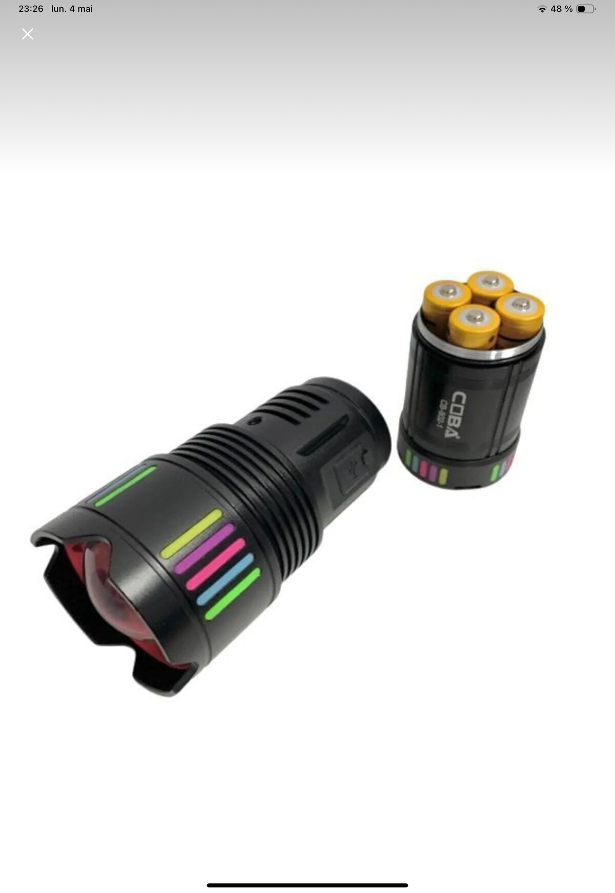Lanternă Metalică Profesională cu rază de acțiune 3000m și acumulator 35.200mAh CB-802-1