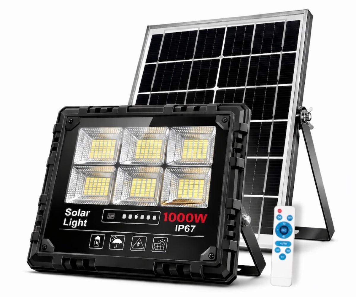 Proiector 1000W cu Panou Solar Jortan Carcasă Metalică