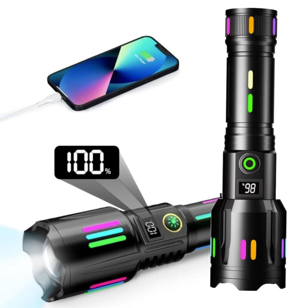 Lanternă Metalică Profesională cu rază de acțiune 1000m si acumulator 9800mAh CB-W515