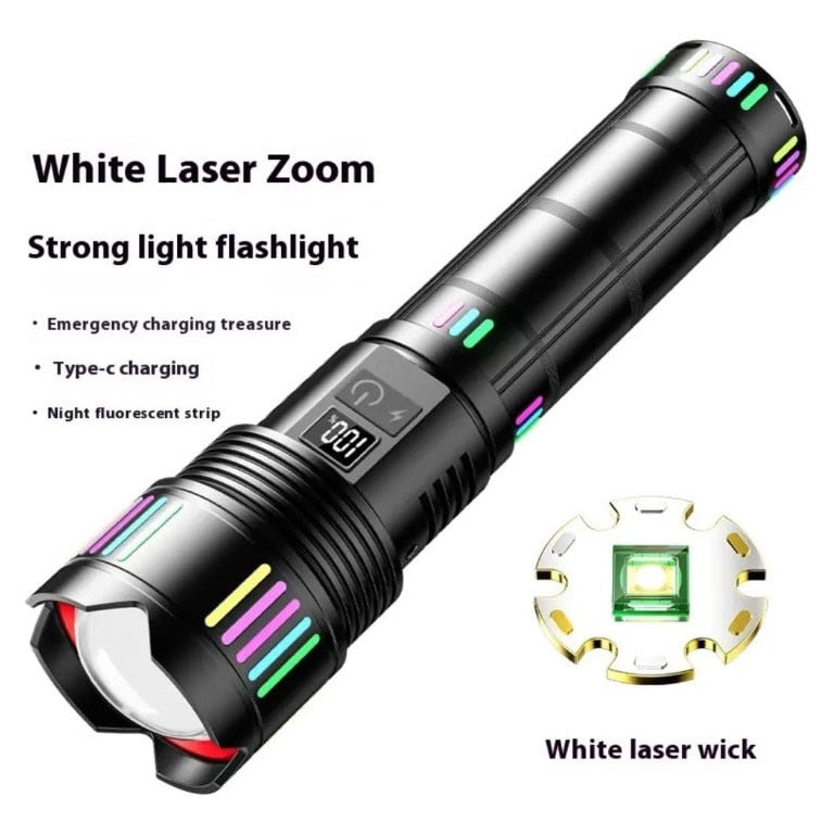 Lanternă Metalică Profesională cu rază de acțiune 3000m si acumulator 40.000mAh CB-802