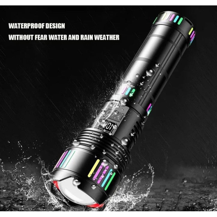 Lanternă Metalică Profesională cu rază de acțiune 3000m si acumulator 40.000mAh CB-802