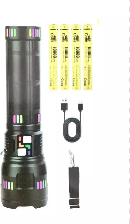 Lanternă Metalică Profesională cu rază de acțiune 3000m si acumulator de 40.000mAh CB-W518