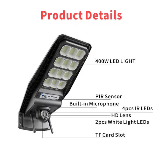 Proiector 400W+Cameră 4G cu Panou Solar Jortan Rotativă 6MP