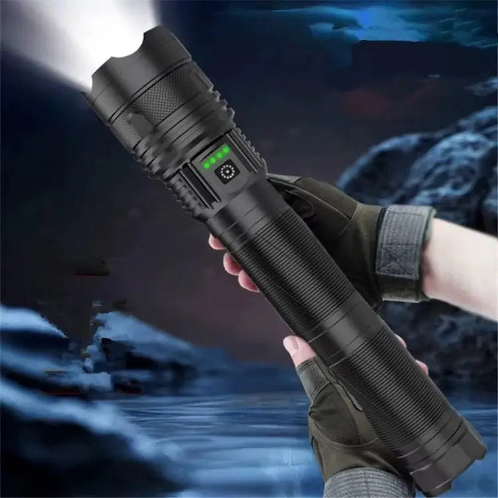 Lanternă Metalică Profesională cu rază de acțiune 3000m și acumulator 30.000mAh CB-X119