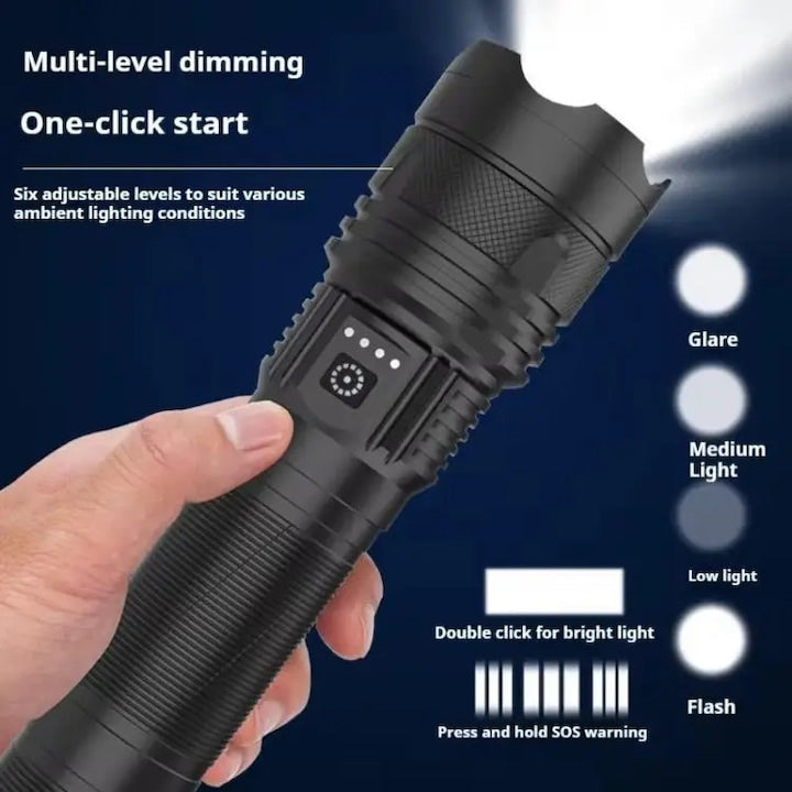 Lanternă Metalică Profesională cu rază de acțiune 3000m și acumulator 30.000mAh CB-X119
