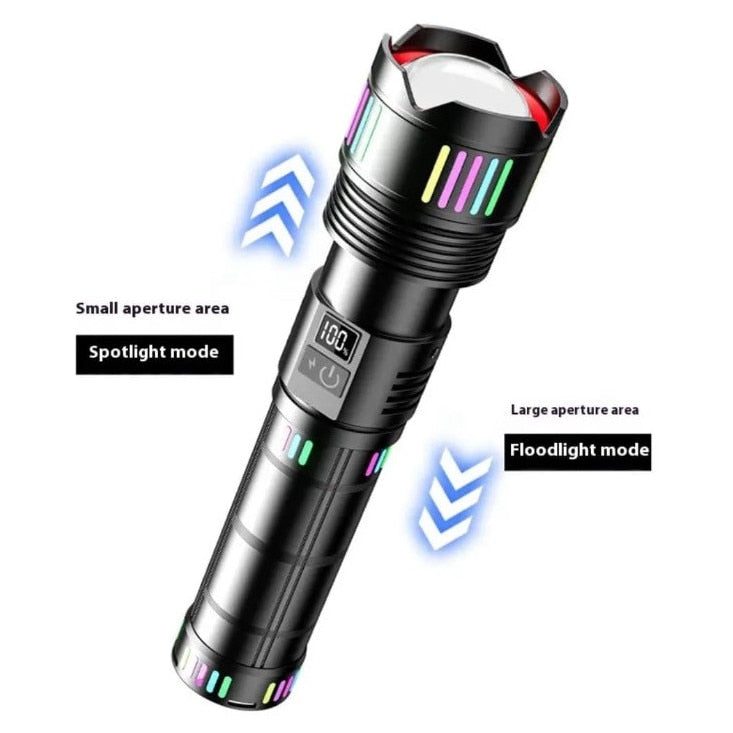 Lanternă Metalică Profesională cu rază de acțiune 3000m si acumulator 40.000mAh CB-802