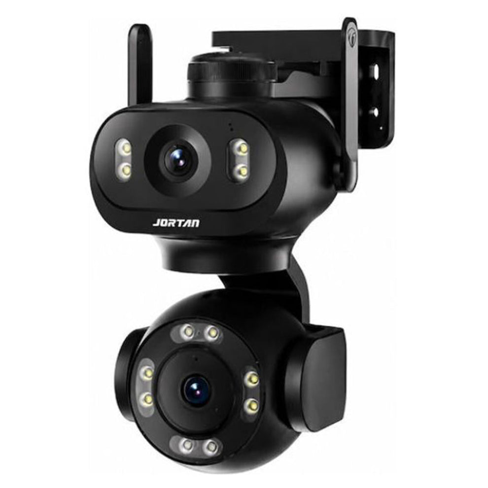 Camera de Supraveghere JORTAN JT-9680, Dual, Black WiFi, PTZ 355°, Alarma, IP66, 6 MP, HD 1920x1080, Difuzor, Microfon, NightVision + Card 32GB