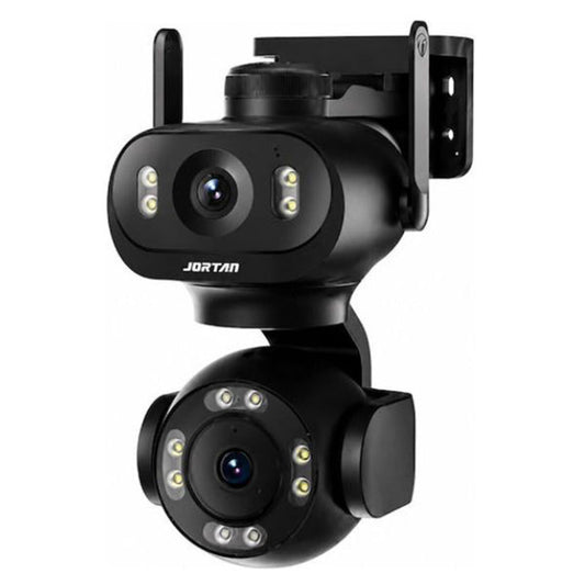 Camera de Supraveghere JORTAN JT-9680, Dual, Black WiFi, PTZ 355°, Alarma, IP66, 6 MP, HD 1920x1080, Difuzor, Microfon, NightVision + Card 32GB