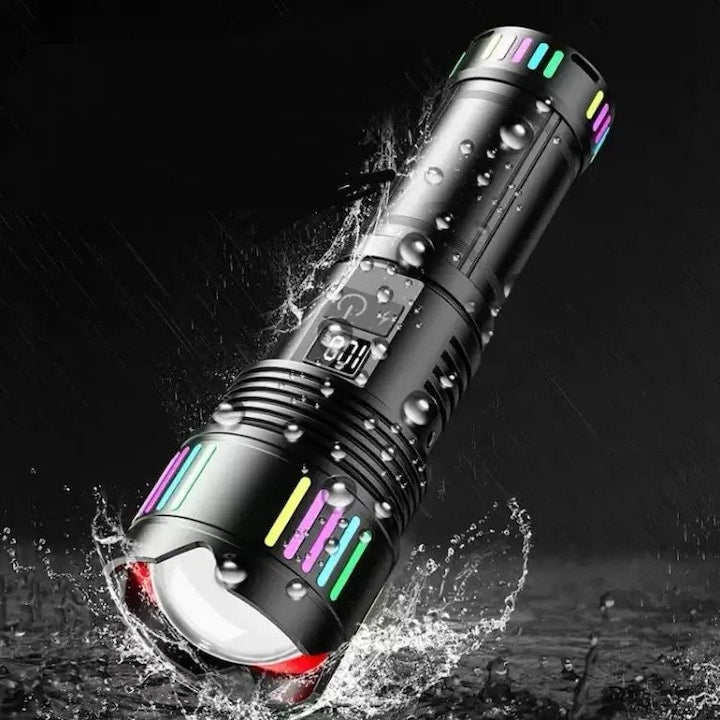 Lanternă Metalică Profesională cu rază de acțiune 3000m și acumulator 35.200mAh CB-802-1