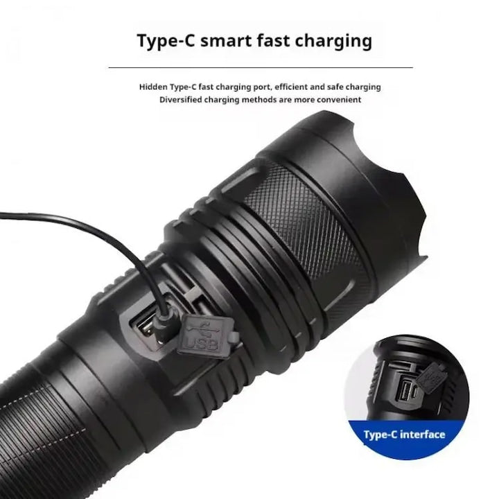 Lanternă Metalică Profesională cu rază de acțiune 3000m și acumulator 30.000mAh CB-X119