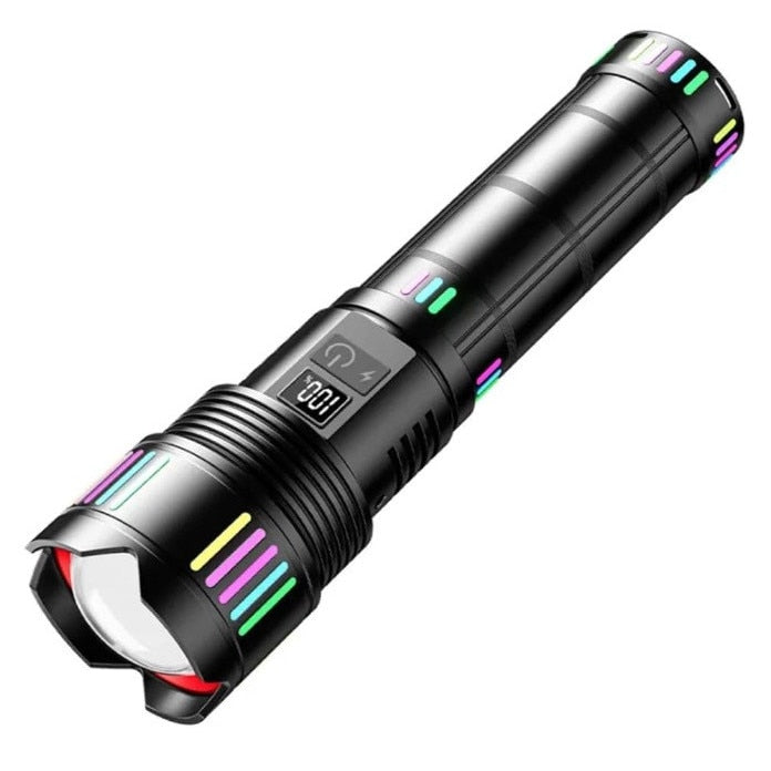 Lanternă Metalică Profesională cu rază de acțiune 3000m si acumulator 40.000mAh CB-802