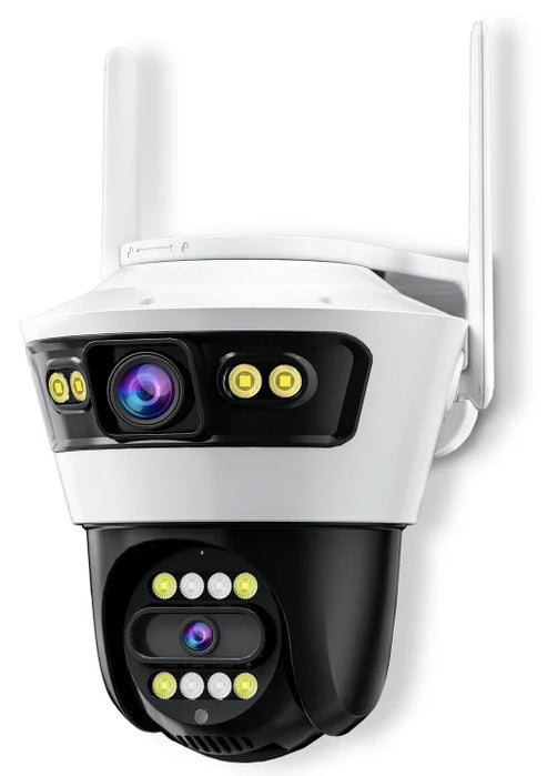 Cameră de Supraveghere Dublă Jortan Wi-Fi, IP66, Rotativă