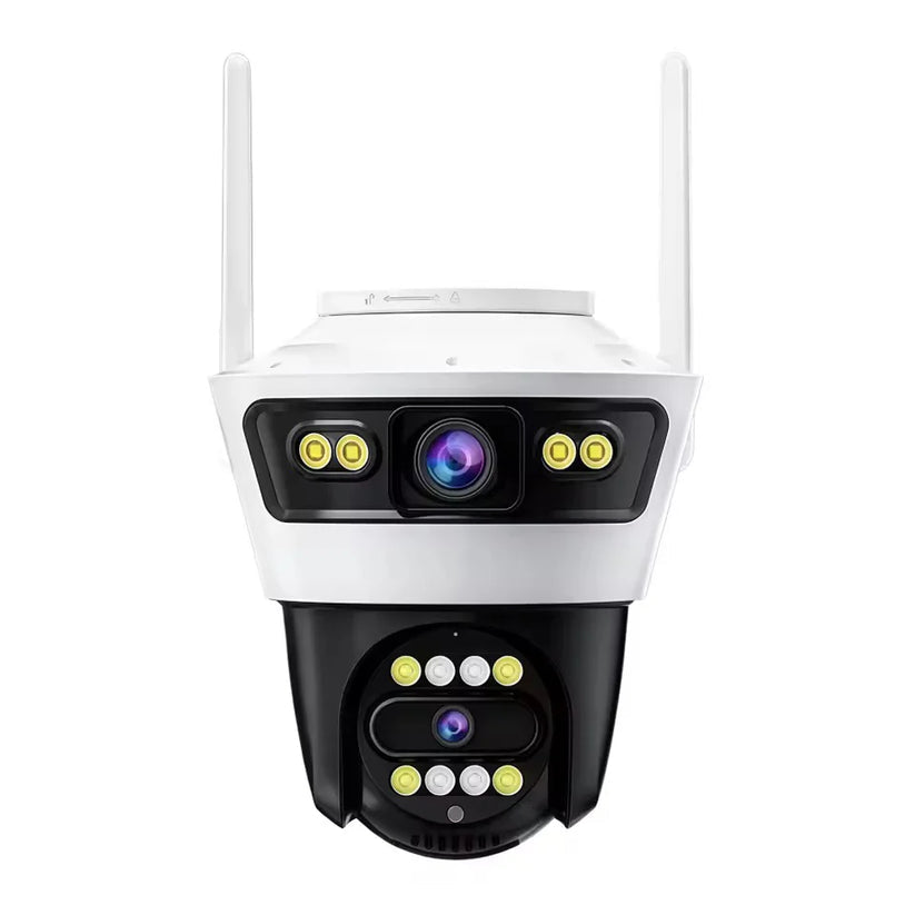 Cameră de Supraveghere Dublă Jortan Wi-Fi, IP66, Rotativă
