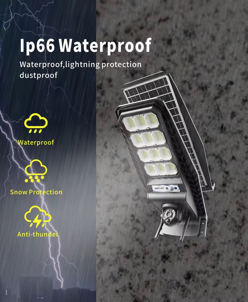 Proiector 400W+Cameră 4G cu Panou Solar Jortan Rotativă 6MP