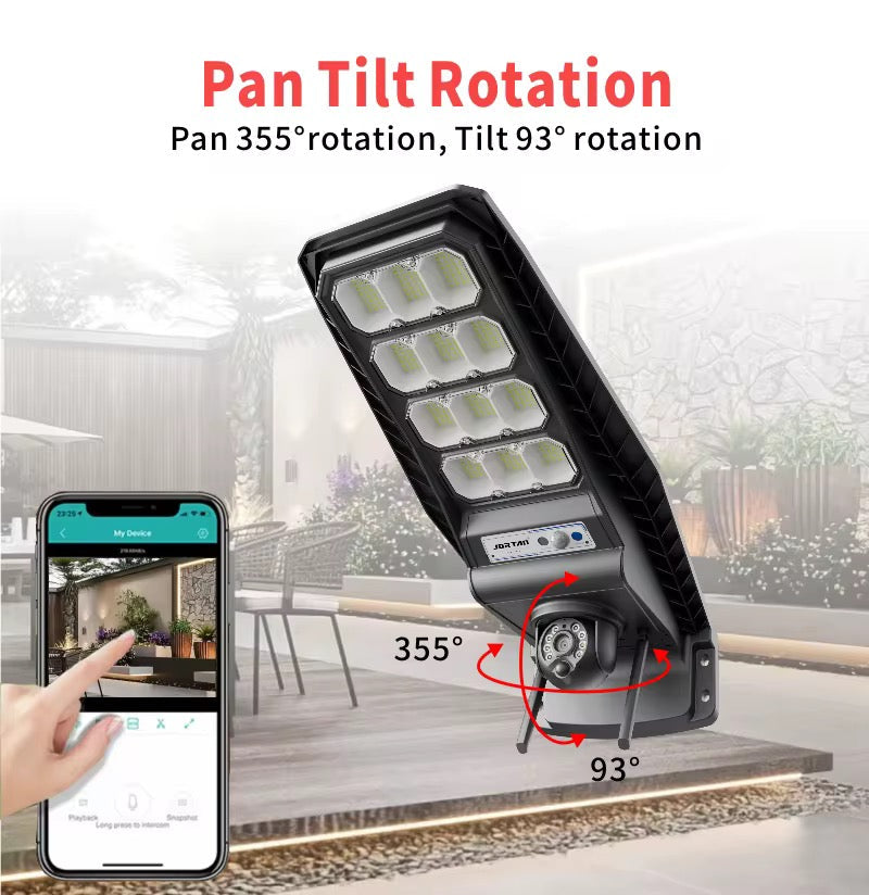 Proiector 400W+Cameră 4G cu Panou Solar Jortan Rotativă 6MP